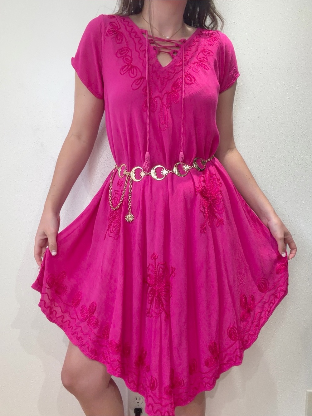 Vintage Pink Boho Dress